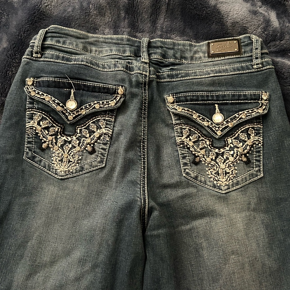 Embroidered Blue Jeans